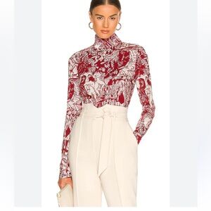 L'Academie Red and White Blouse